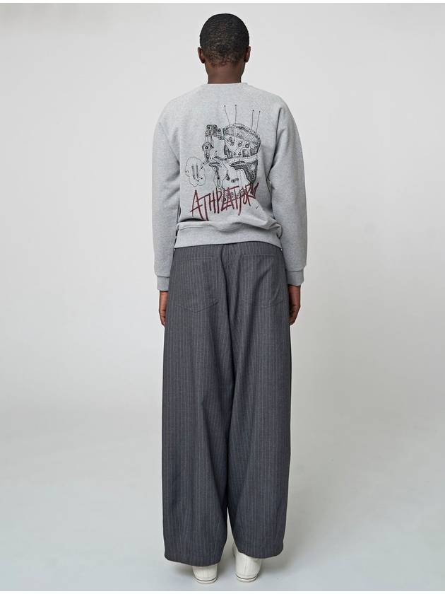 Sewing Sweatshirt Melange Grey - ATHPLATFORM - BALAAN 5