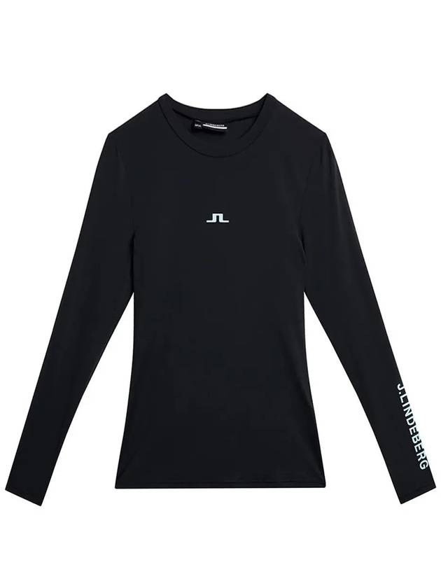 Tekla Slim Crew Neck Long Sleeve T-Shirt Black - J.LINDEBERG - BALAAN 2