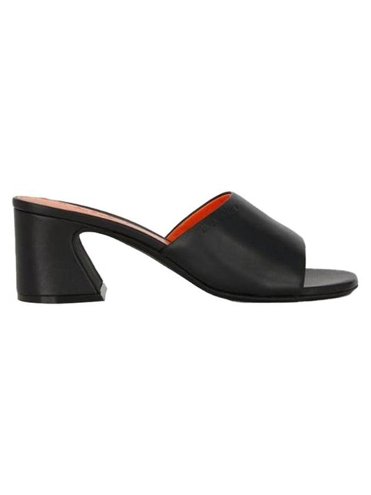 leather sandal heel black - MARNI - BALAAN 1