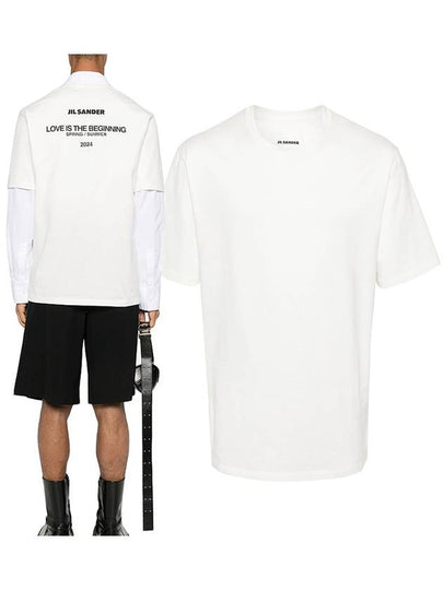 Logo Print Crew Neck Short Sleeve T-Shirt White - JIL SANDER - BALAAN 2