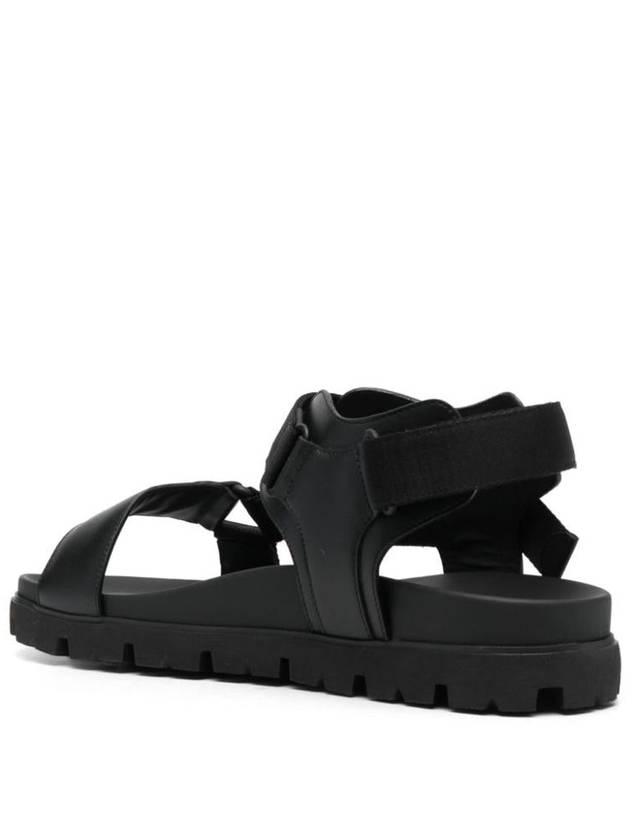 Sporty Leather Re-Nylon Tape Sandals Black - PRADA - BALAAN 4