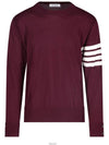 4 Bar Armband Classic Merino Wool Knit Top Burgundy - THOM BROWNE - BALAAN 2