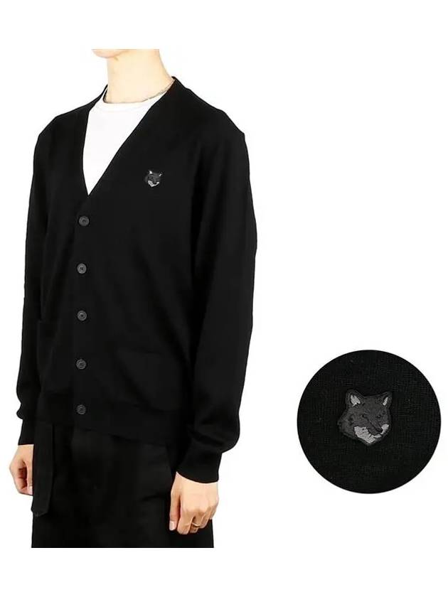 Bold Fox Head Patch Regular Cardigan Black - MAISON KITSUNE - BALAAN 2