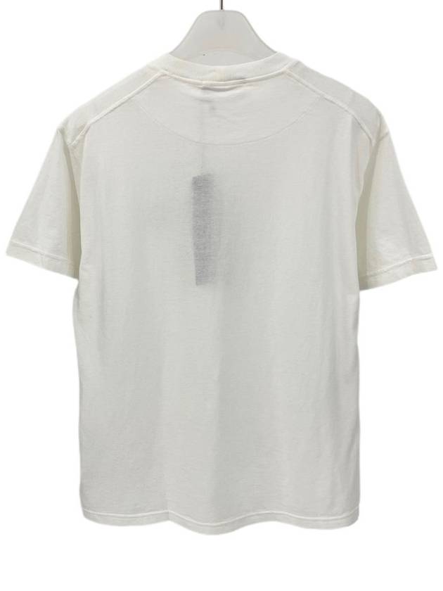 Pisato Effect Logo Patch Short Sleeve T-Shirt White - STONE ISLAND - BALAAN 6