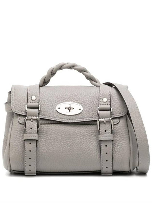 Alexa Heavy Grain Mini Tote Bag Pale Grey - MULBERRY - BALAAN 1