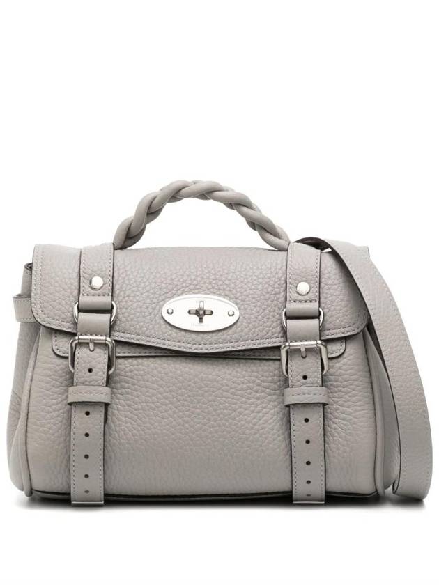 Alexa Heavy Grain Mini Tote Bag Pale Grey - MULBERRY - BALAAN 1