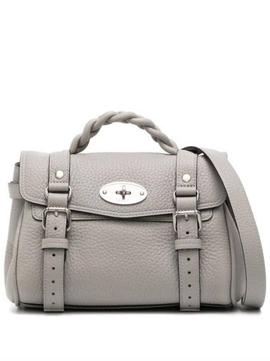 Alexa Heavy Grain Mini Tote Bag Pale Grey - MULBERRY - BALAAN 1