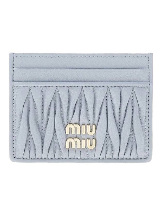 Matelasse Nappa Leather Card Wallet Grey - MIU MIU - BALAAN 1