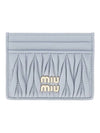 Matelasse Nappa Leather Card Wallet Grey - MIU MIU - BALAAN 1