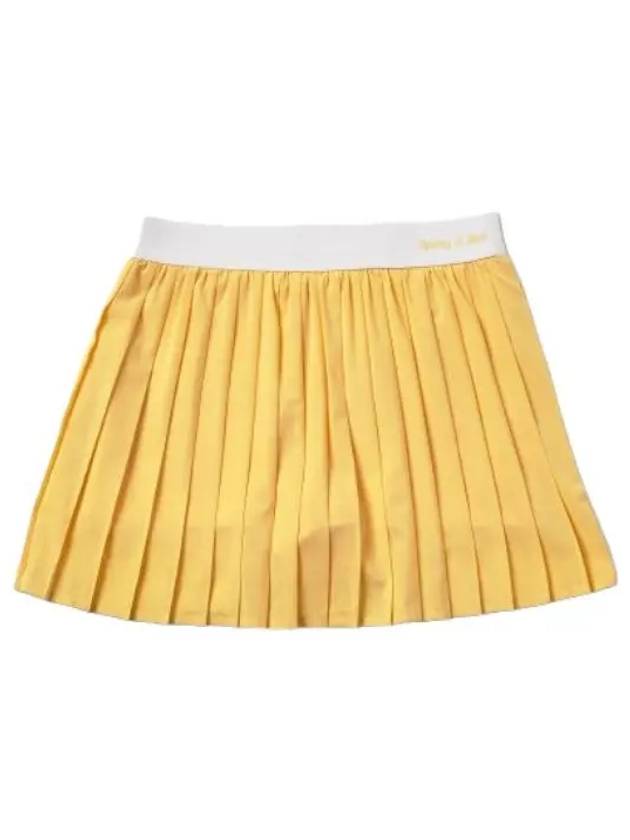 Pleated Tennis Skirt White Yellow Women s - SPORTY & RICH - BALAAN 1