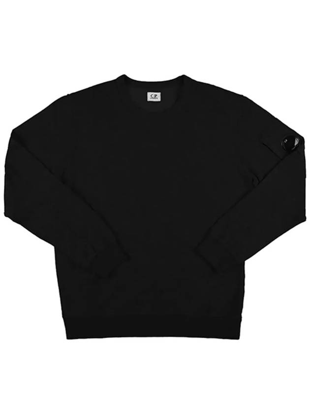 Light Fleece Crew Neck Sweatshirt Black - CP COMPANY - BALAAN 5