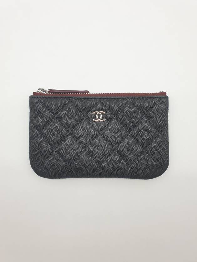 Classic Mini Pouch Grained Calfskin Silver Black - CHANEL - BALAAN 3