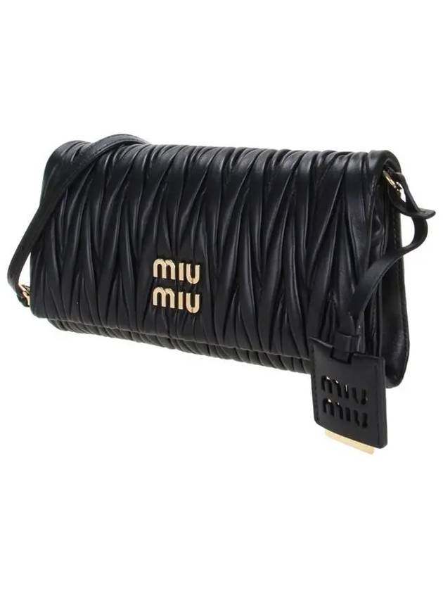 Matelasse Nappa Leather Shoulder Bag Black - MIU MIU - BALAAN 3