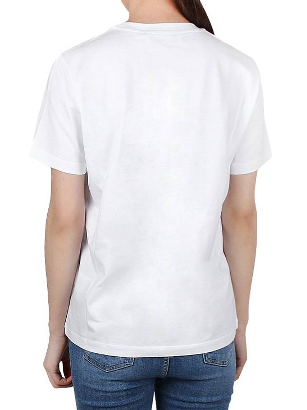 Women's Box Logo Short Sleeve T-Shirt White - MSGM - 5
