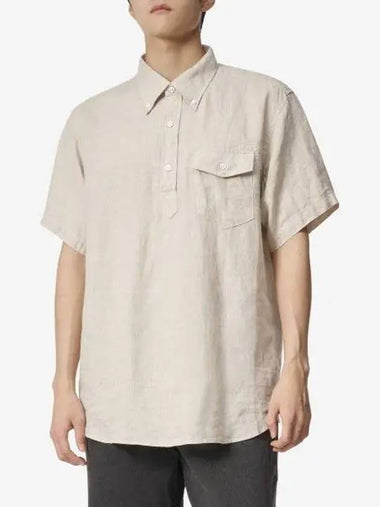 Popover button down short sleeve shirt natural MP012RK265 - ENGINEERED GARMENTS - BALAAN 1