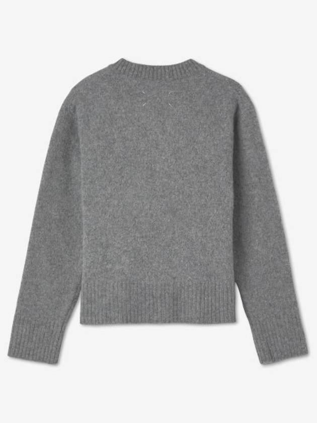 V-neck Cropped Wool Knit Top Grey - MAISON MARGIELA - BALAAN 3