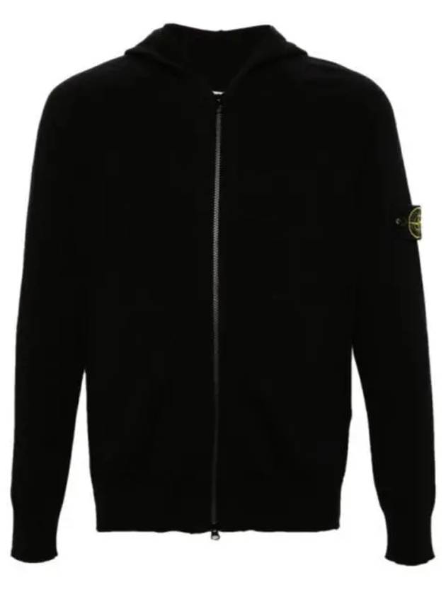 Wappen Padded Zipper Hooded Cotton Cardigan Black - STONE ISLAND - BALAAN 2