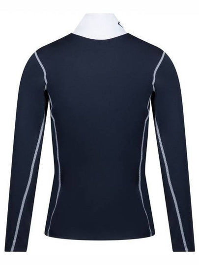 Powderhorn Mid Layer High Neck Long Sleeve T-Shirt Navy - J.LINDEBERG - BALAAN 2