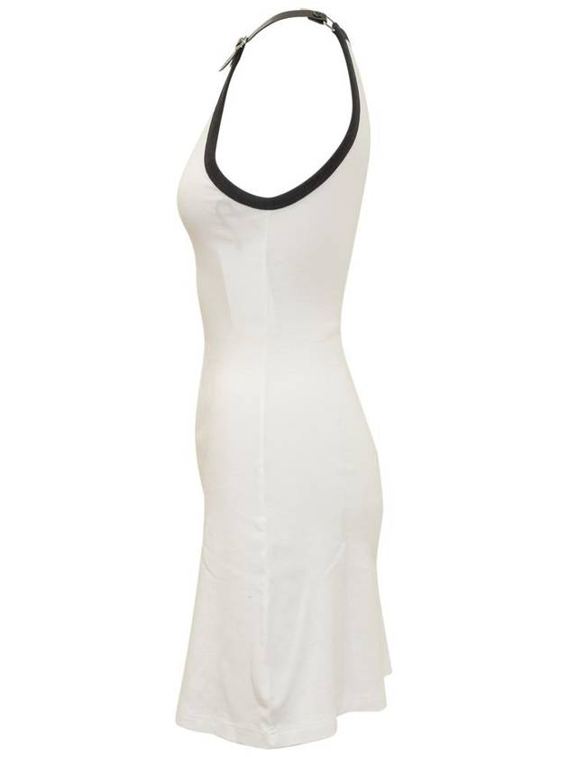 Buckle Contrast Short Dress White - COURREGES - BALAAN 4