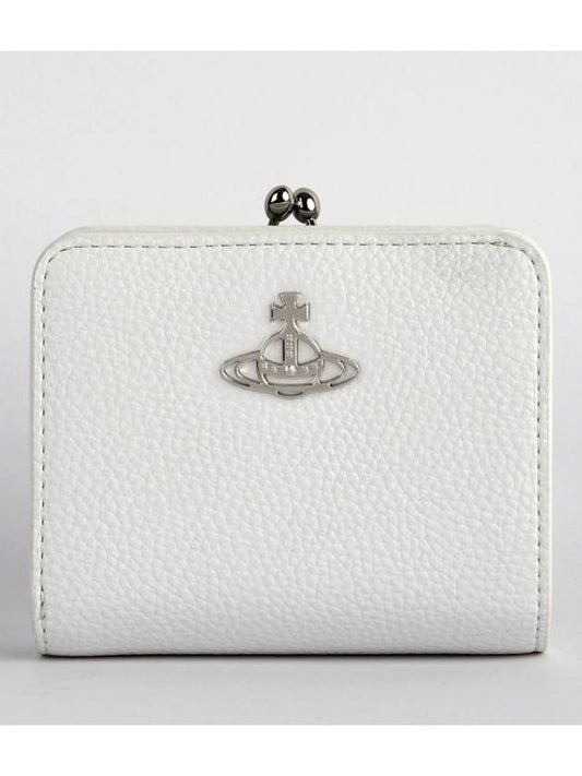 Re-Vegan Gold Logo Half Wallet White - VIVIENNE WESTWOOD - BALAAN 1