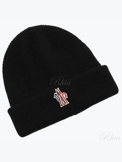 Grenoble Big Logo Beanie Black - MONCLER - BALAAN 2