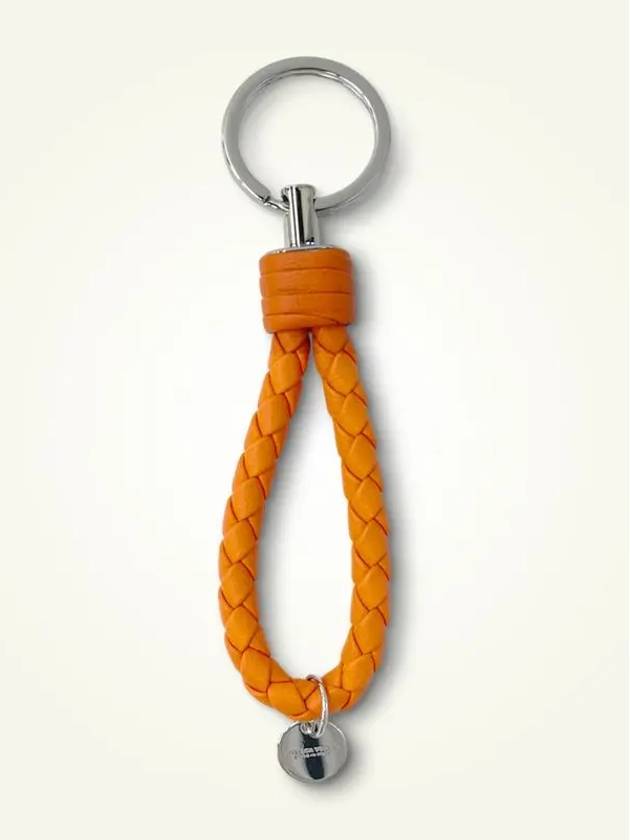 Intrecciato Leather Key Holder Orange - BOTTEGA VENETA - BALAAN 9
