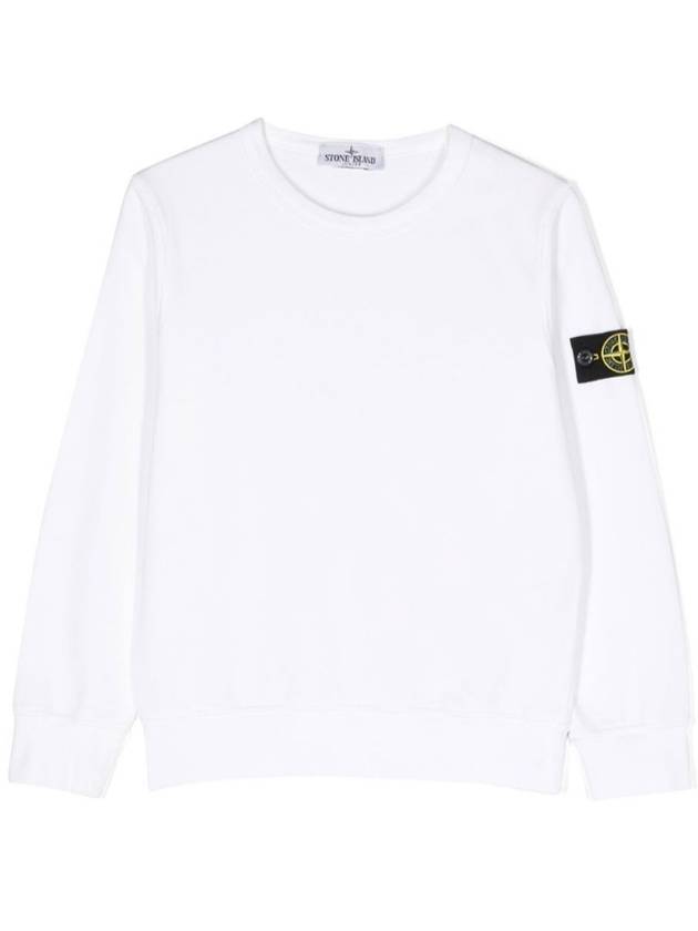 Kids Wappen Patch Basic Sweatshirt White - STONE ISLAND - BALAAN 2