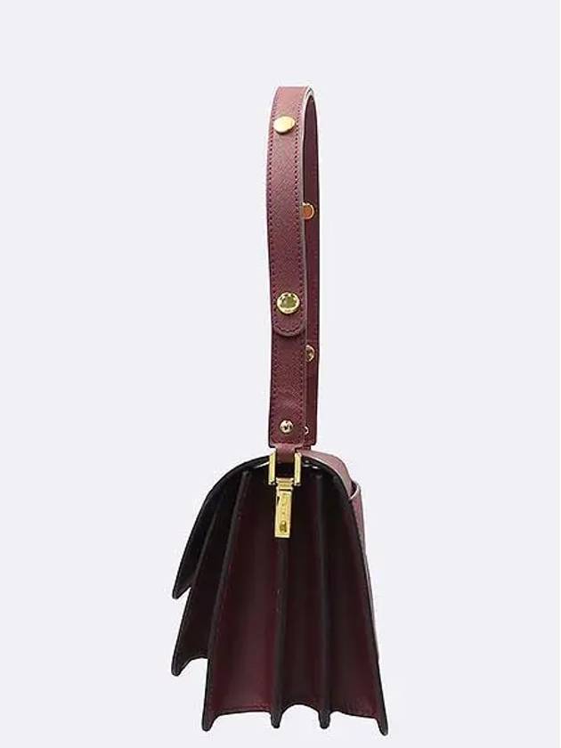 SBMPN09NO1 Burgundy color calfskin trunk medium gold logo shoulder bag - MARNI - BALAAN 3