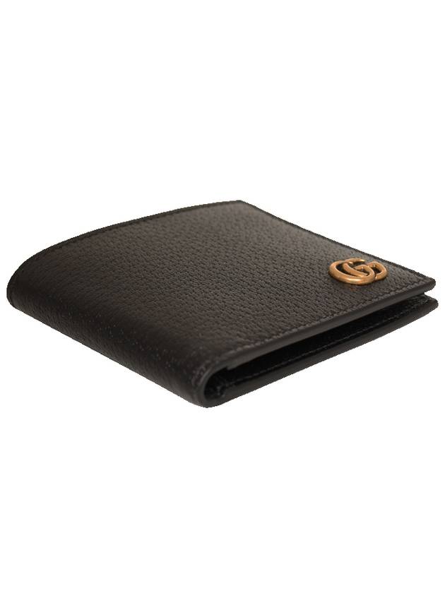 GG Marmont Leather Bi Fold Wallet Black Gold - GUCCI - BALAAN 4