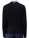 RWB Cable Wool Knit Top Navy - THOM BROWNE - BALAAN 3