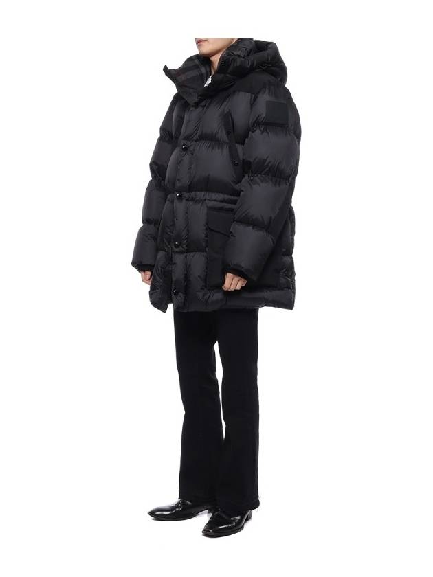 Logo Applique Nylon Puffer Coat Black - BURBERRY - BALAAN 5