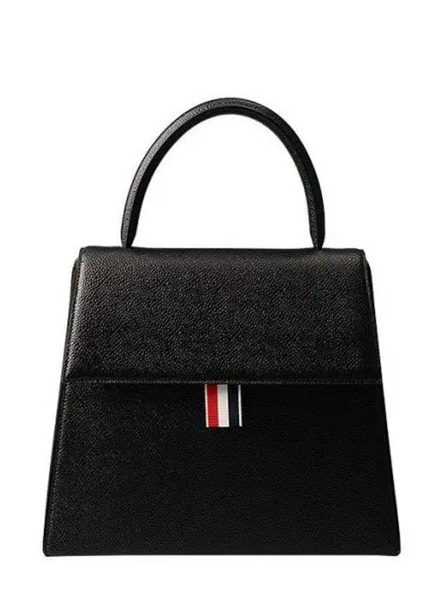 Trapeze Leather Tote Bag Black - THOM BROWNE - BALAAN 2