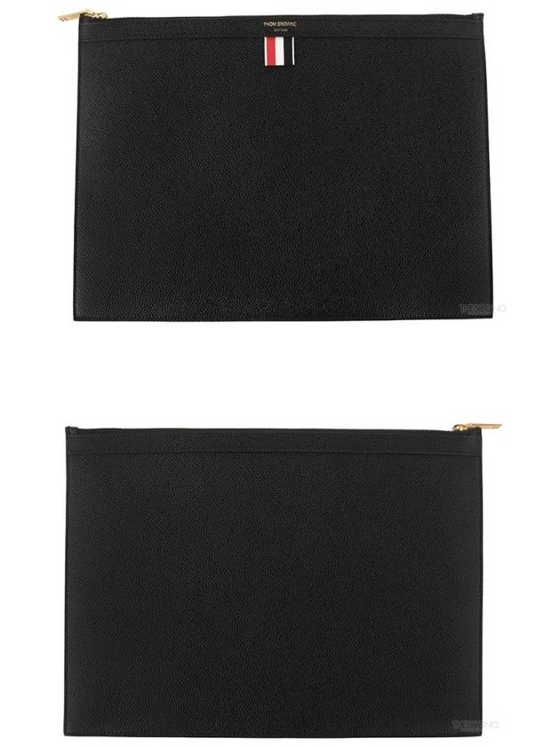 Medium Document Holder Clutch Bag Black - THOM BROWNE - BALAAN 5