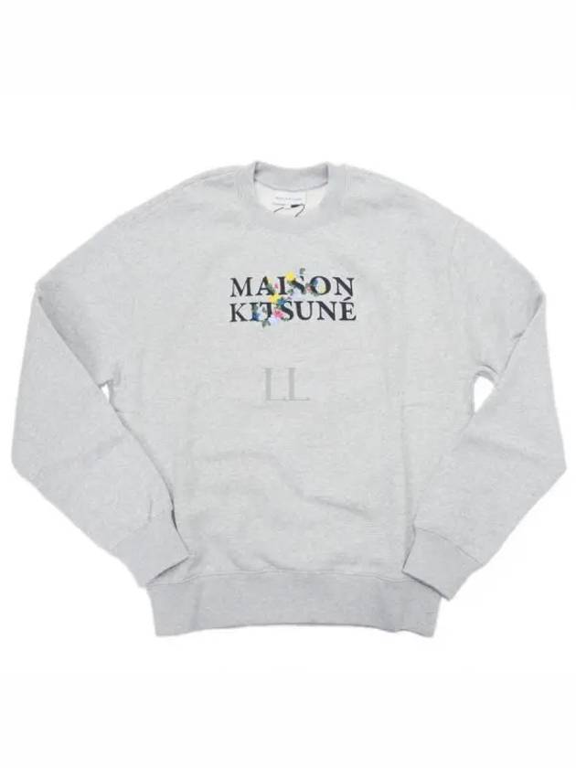 Flower Logo Print Comfort Sweatshirt Light Gray - MAISON KITSUNE - BALAAN 2