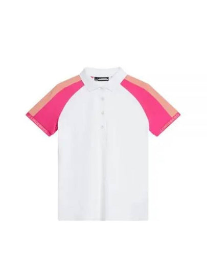 Perinne Short Sleeve Polo Shirt Fuchsia Purple White - J.LINDEBERG - BALAAN 2