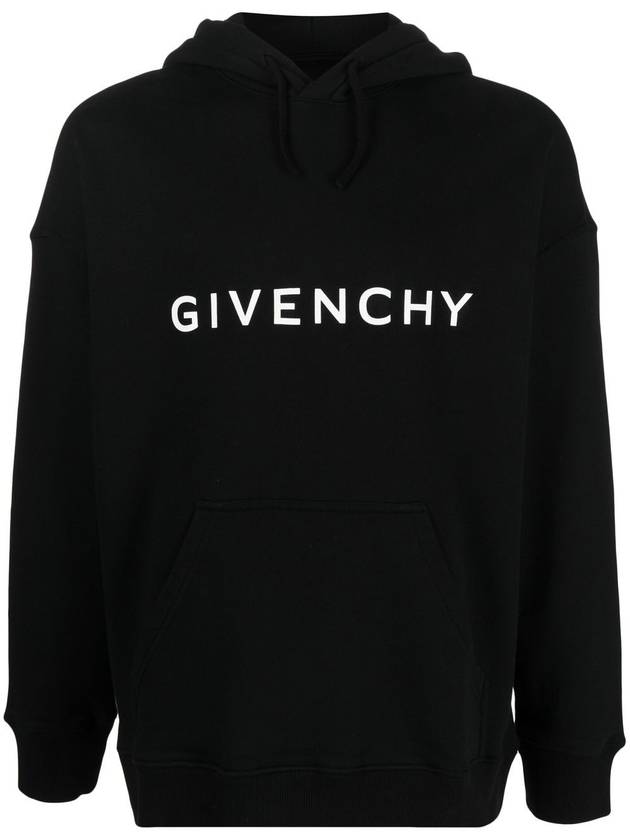 logo print cotton hoodie black - GIVENCHY - BALAAN 4