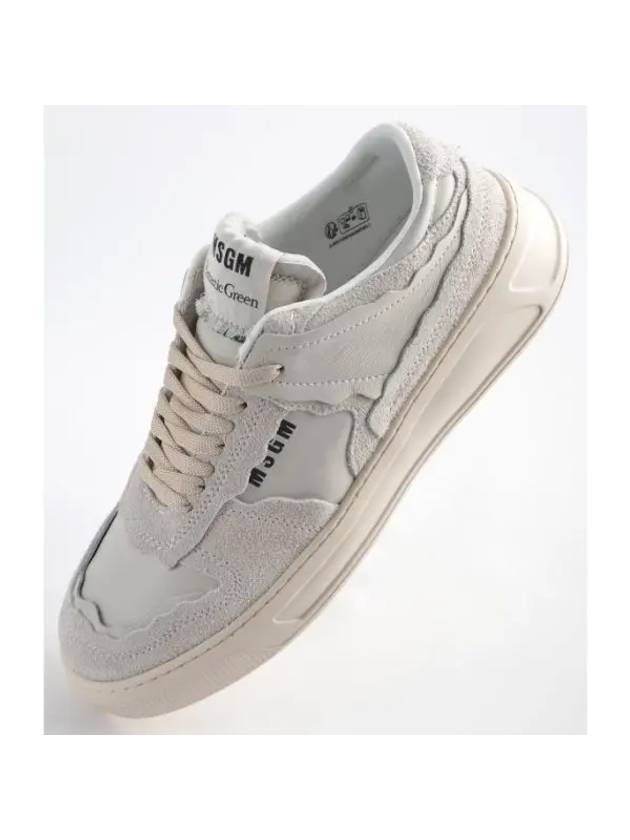 FG-1 Logo Leather Low Top Sneakers White - MSGM - BALAAN 1