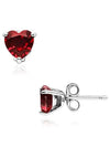 Heart Cubic Stud Earrings Red - PANDORA - BALAAN 7