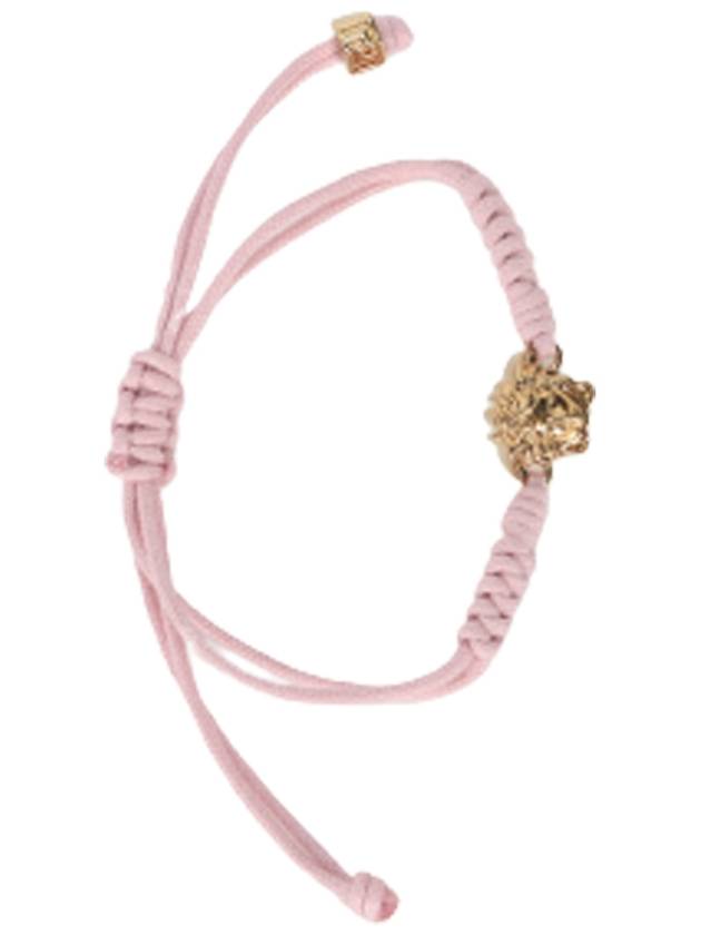 Gold Medusa Cotton Bracelet Pink - VERSACE - BALAAN 4