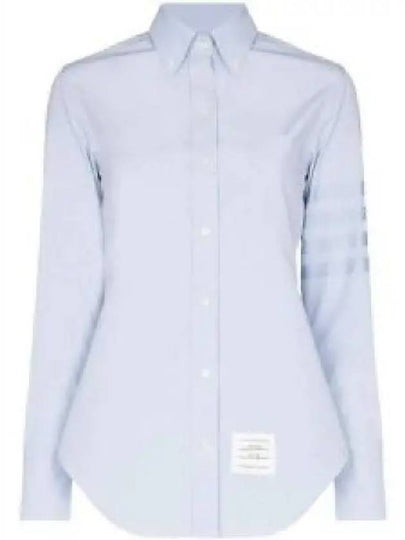 Diagonal Stripe Satin Weave Supima Oxford Shirt Light Blue - THOM BROWNE - BALAAN 2