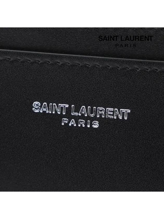 Smooth Leather Classic Logo Card Wallet Black - SAINT LAURENT - BALAAN 7