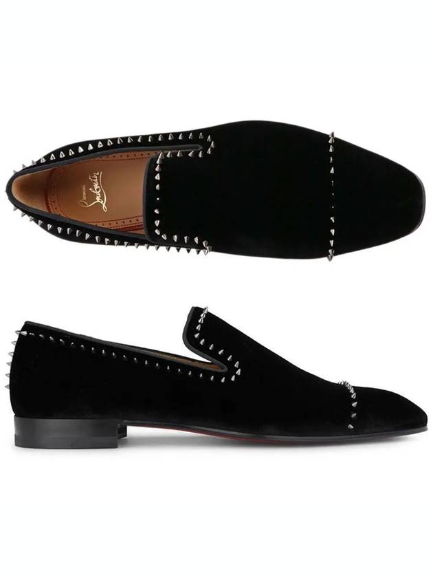 studded velvet loafers black - CHRISTIAN LOUBOUTIN - BALAAN.