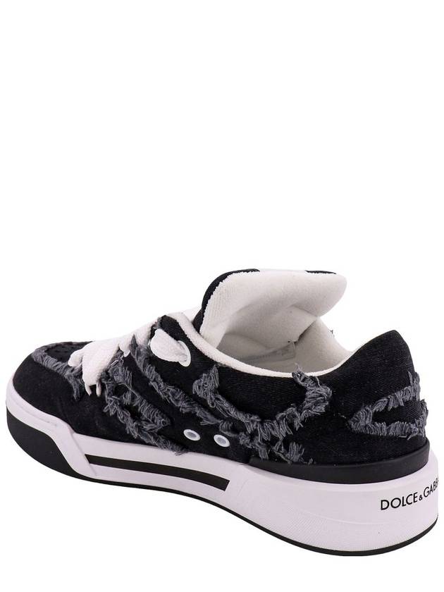 New Roma Fringe Trim Low Top Sneakers Black - DOLCE&GABBANA - BALAAN 4