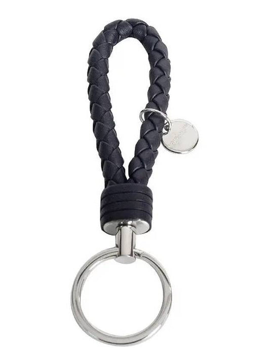 Intrecciato Leather Key Holder Black - BOTTEGA VENETA - BALAAN 2