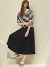 sailor collar pleated dress_navy stripe - MITTE - BALAAN 5