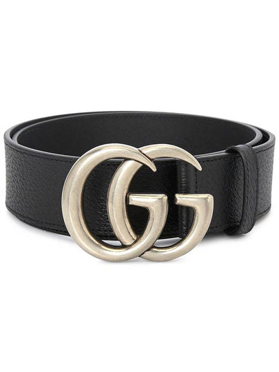 GG Marmont Double Buckle Belt Black Silver - GUCCI - BALAAN 2