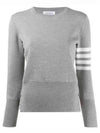 4-Bar Milano Stitch Crew Neck Knit Top Light Grey - THOM BROWNE - BALAAN 2