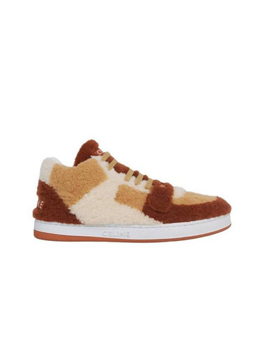 CT-02 Scratch Shearling Mid Low Top Sneakers - CELINE - BALAAN 1