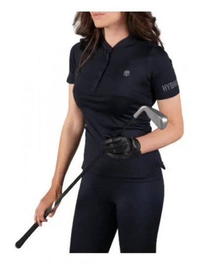 Women's Golf Serafino Classic Short Sleeve PK Shirt Black - HYDROGEN - BALAAN 2