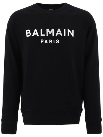 Foil Logo Print Sweatshirt Black - BALMAIN - BALAAN 1